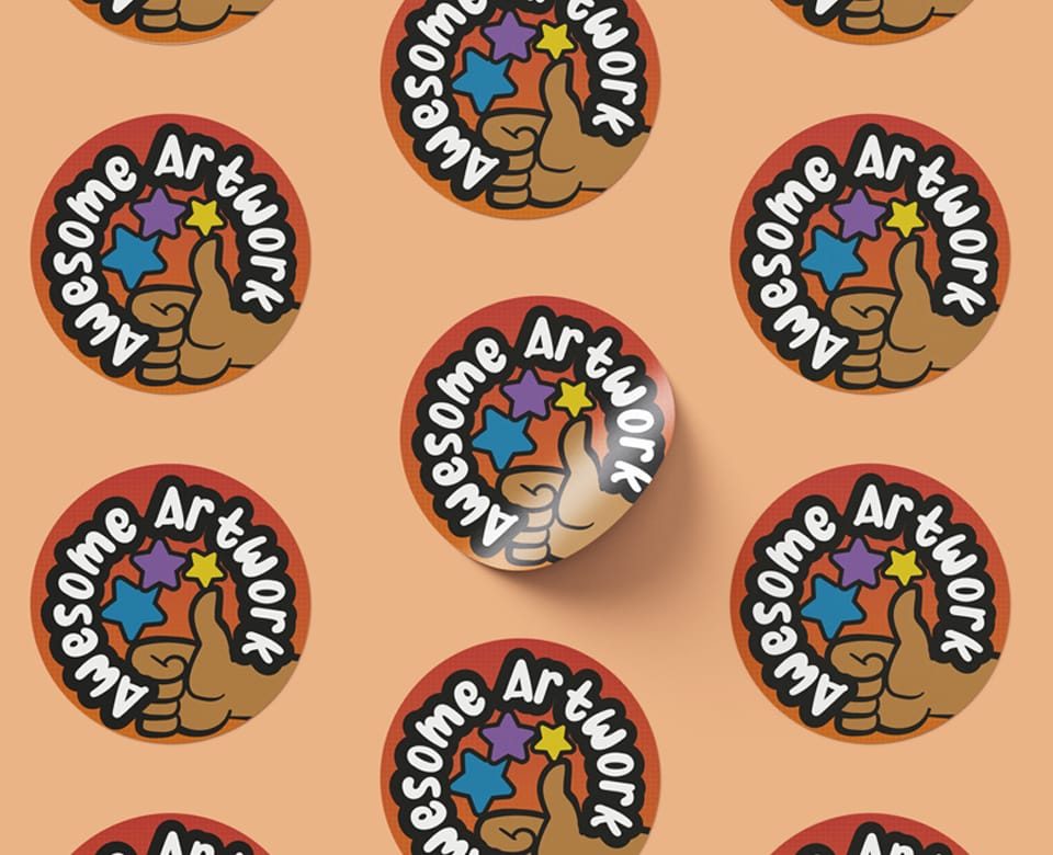 Print for School FREE Resources - Downloadable d510 Subject Stickers - Awesome Artwork