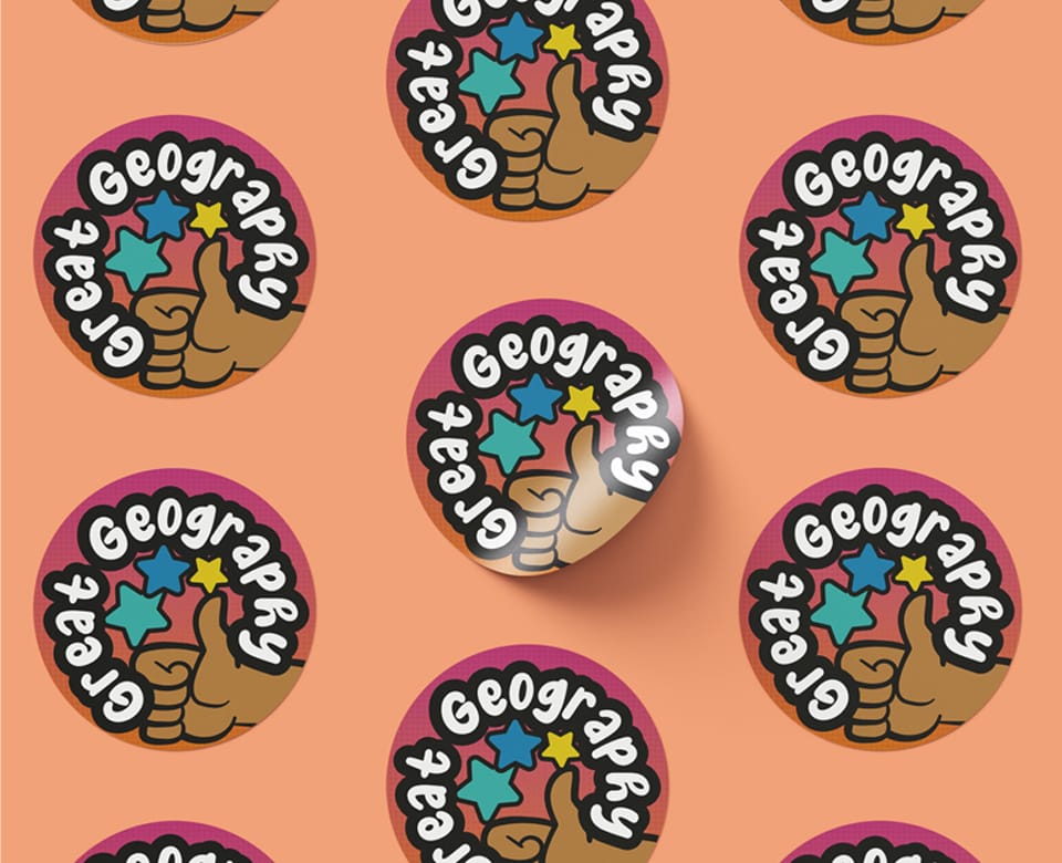 Print for School FREE Resources - Downloadable d510 Subject Stickers - Great Geography