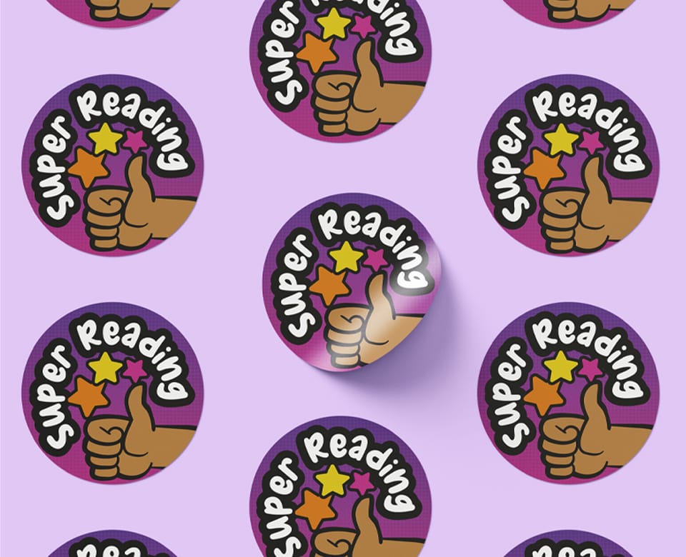 Print for School FREE Resources - Downloadable d510 Subject Stickers - Super Reading