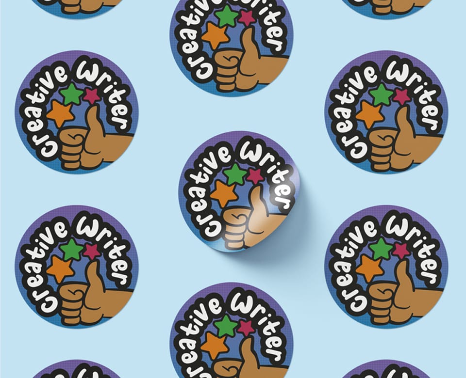 Print for School FREE Resources - Downloadable d510 Subject Stickers - Creative Writing